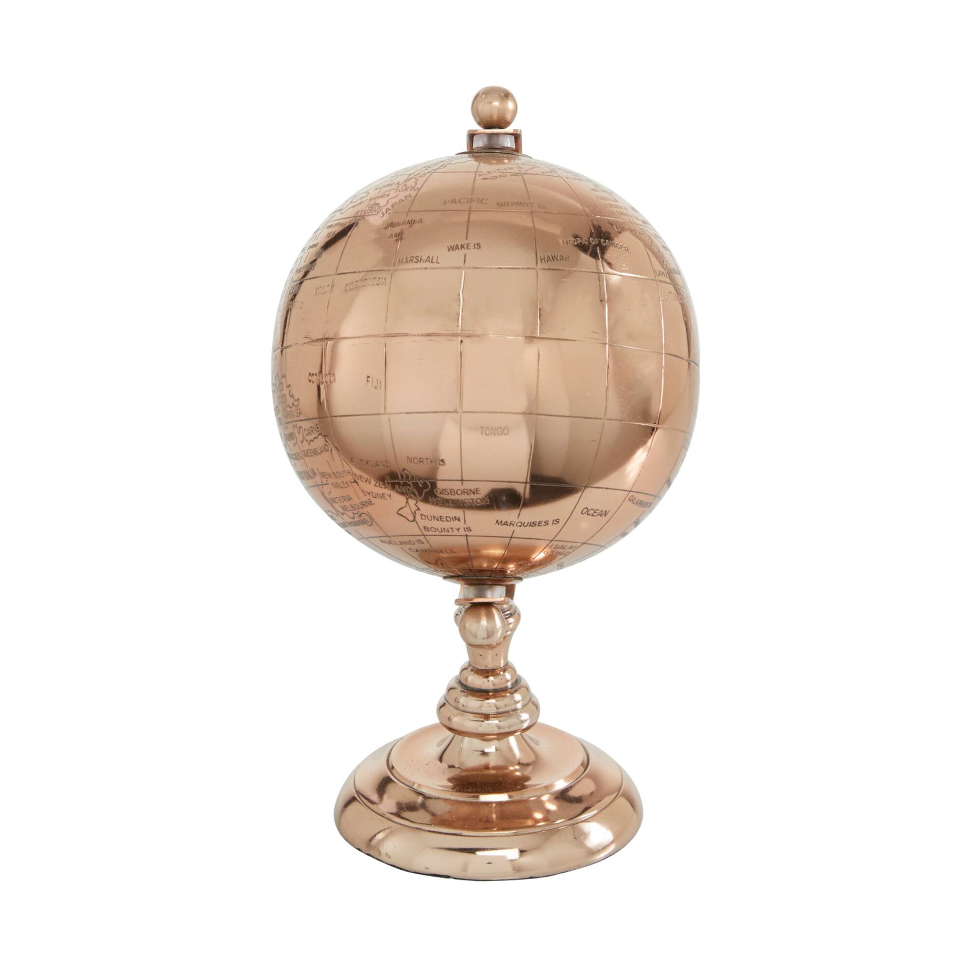 10" Rose Gold Aluminum Traditional Globe